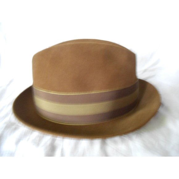 Dale Clothing Stevens Hats Registered 3X Beaver Fur Blend Hat Fedora Brown 6 7/8 - Picture 2 of 9